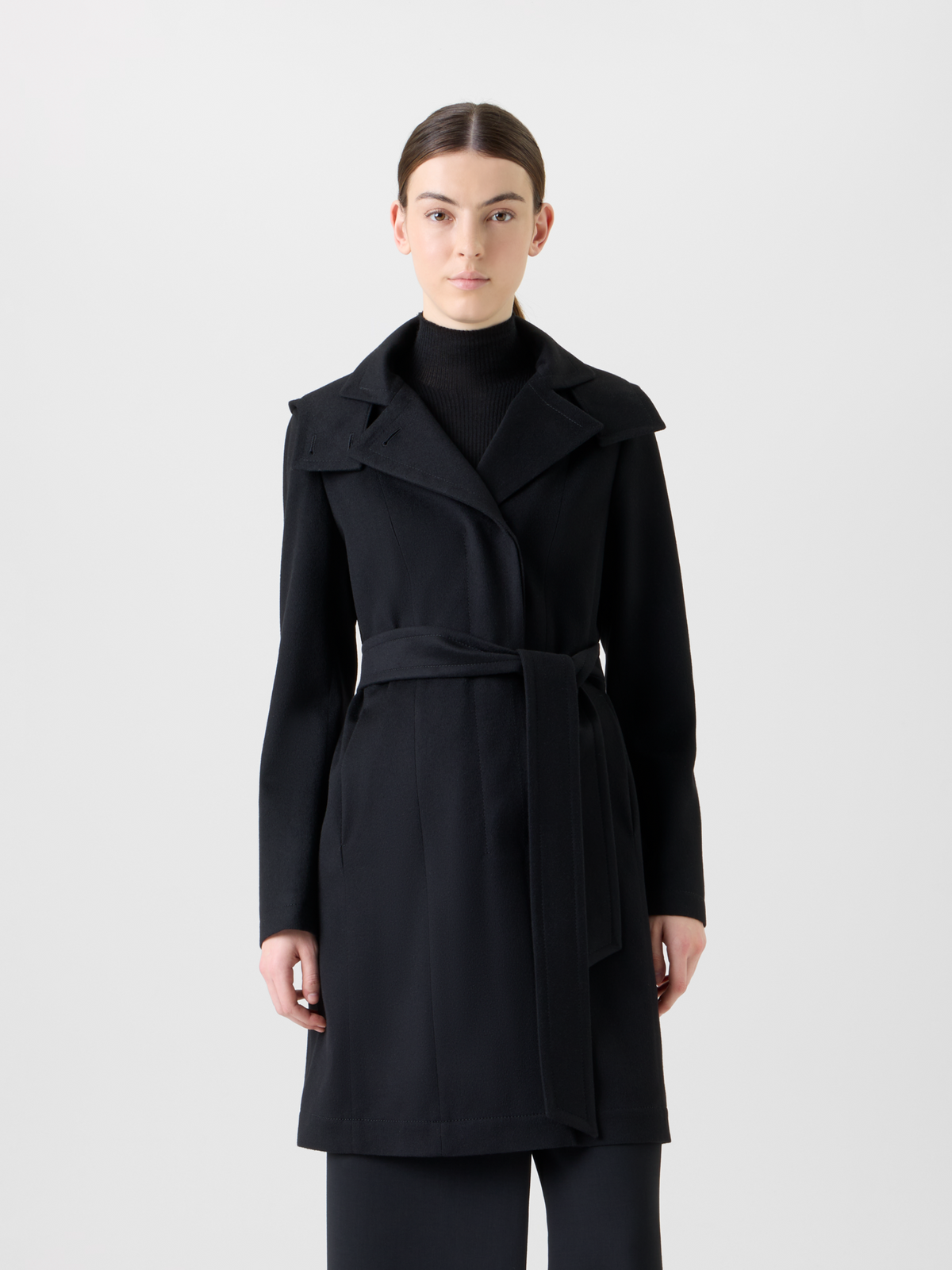 Designer Short Cashmere Storm-System® Trench Coat - black - neutral #editorial