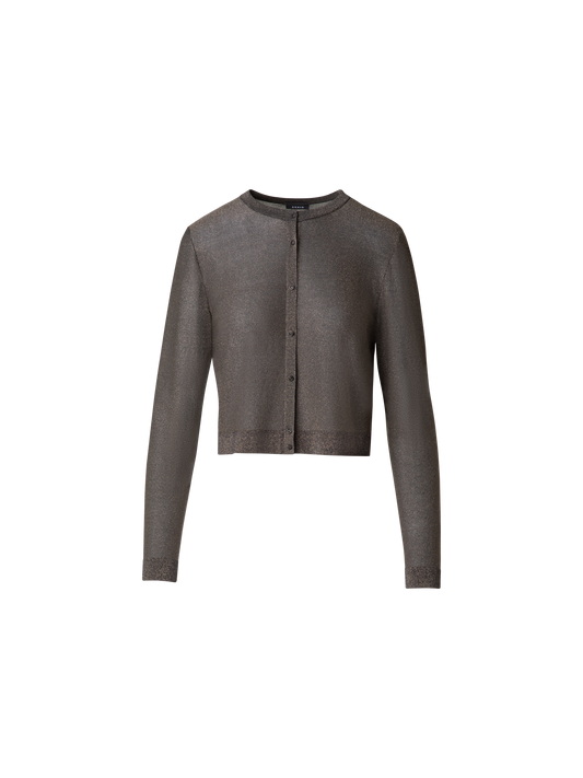 Designer Silk Cardigan with Golden Lurex - black - gold