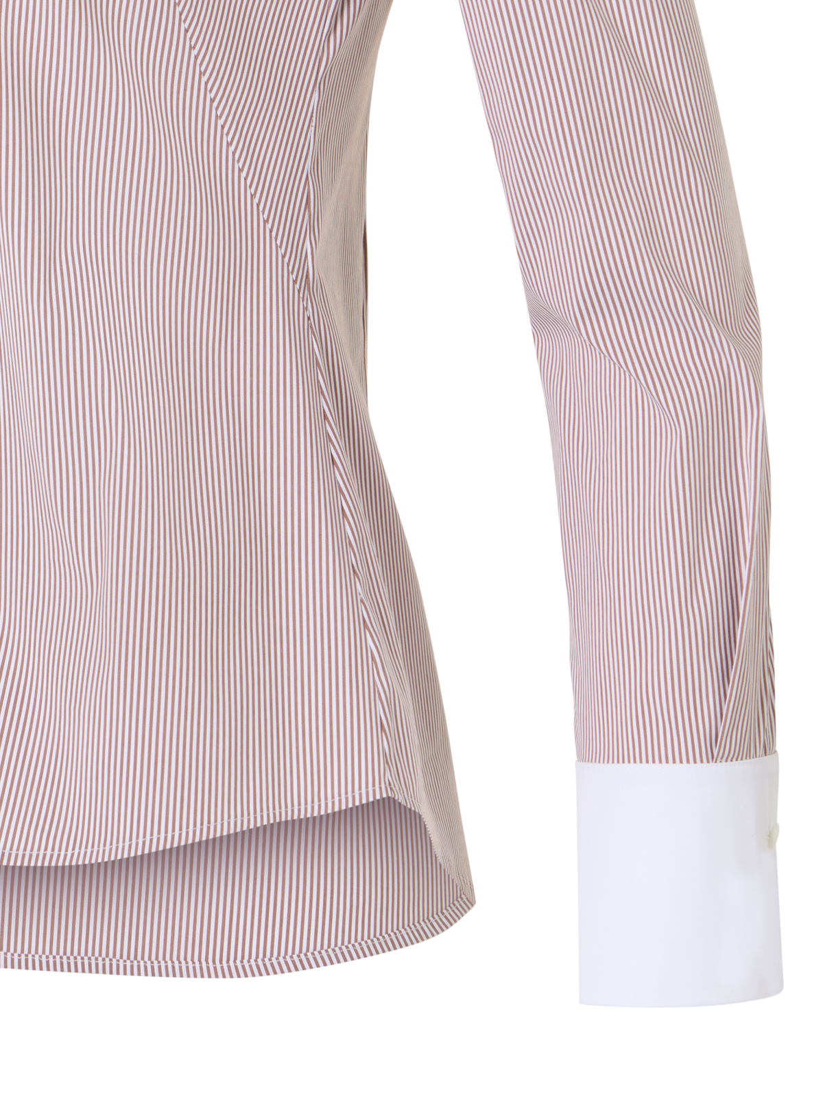 Designer Microstripe Stretch Cotton Poplin Blouse - multicolor