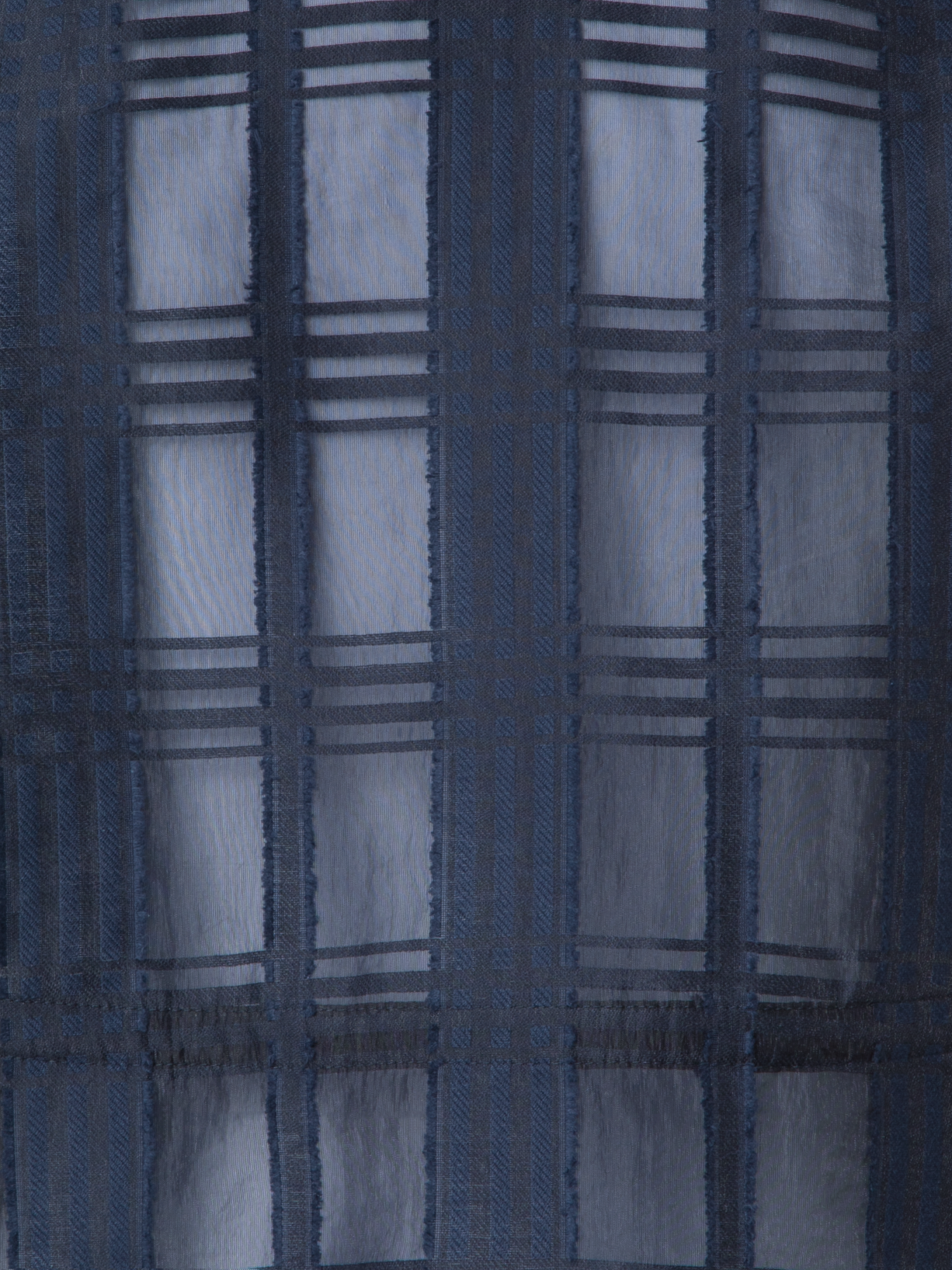 Designer Short Jacket in Sheer Organdy Plaid - neutral - navy - blue