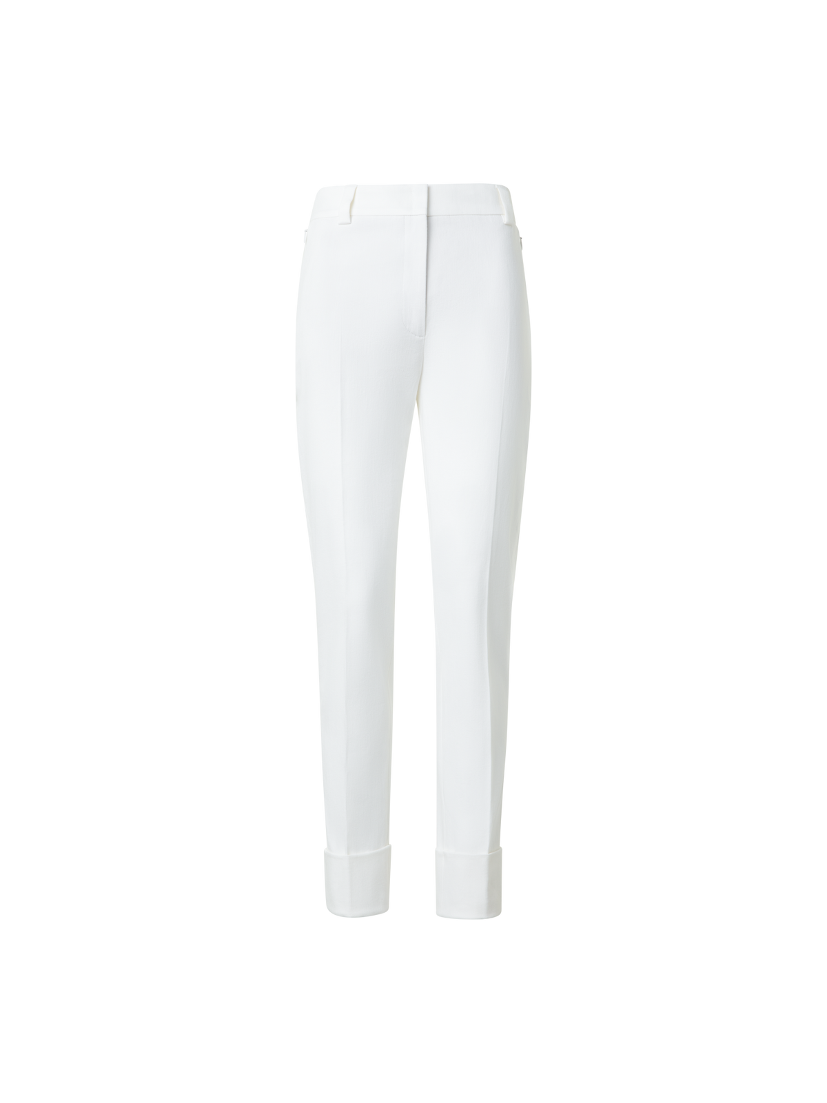 Designer Cropped Tapered Cotton Denim Pants - neutral - ecru - white