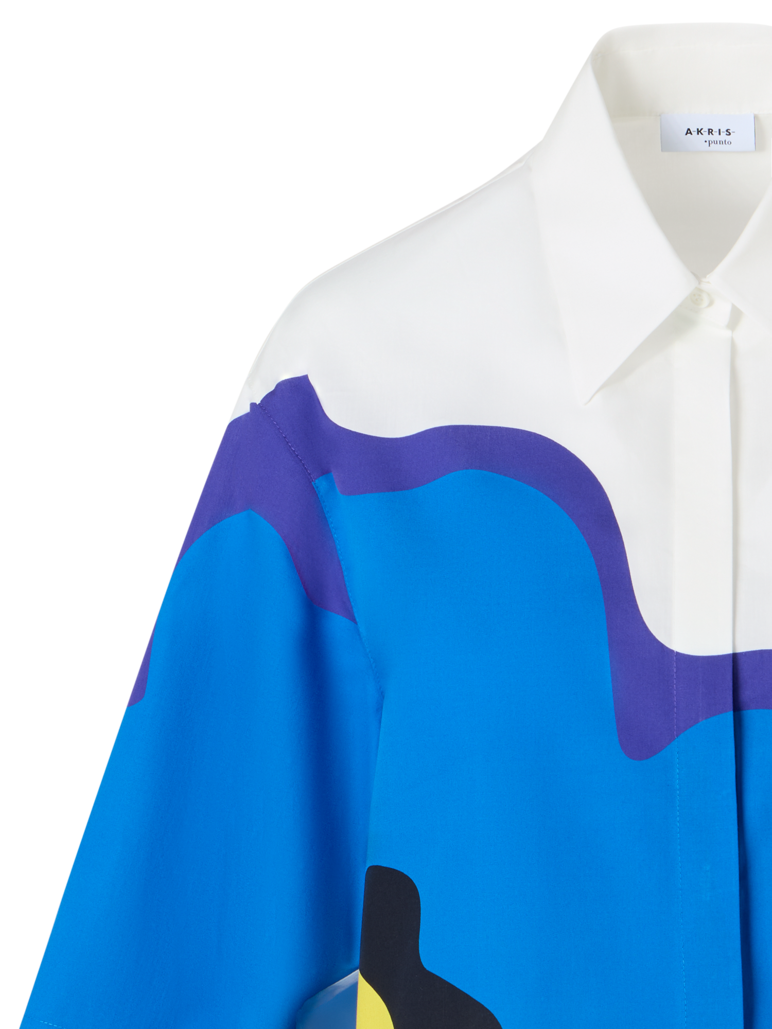 Designer XL Pop Dot Flower Print Shirt Blouse - multicolor - white