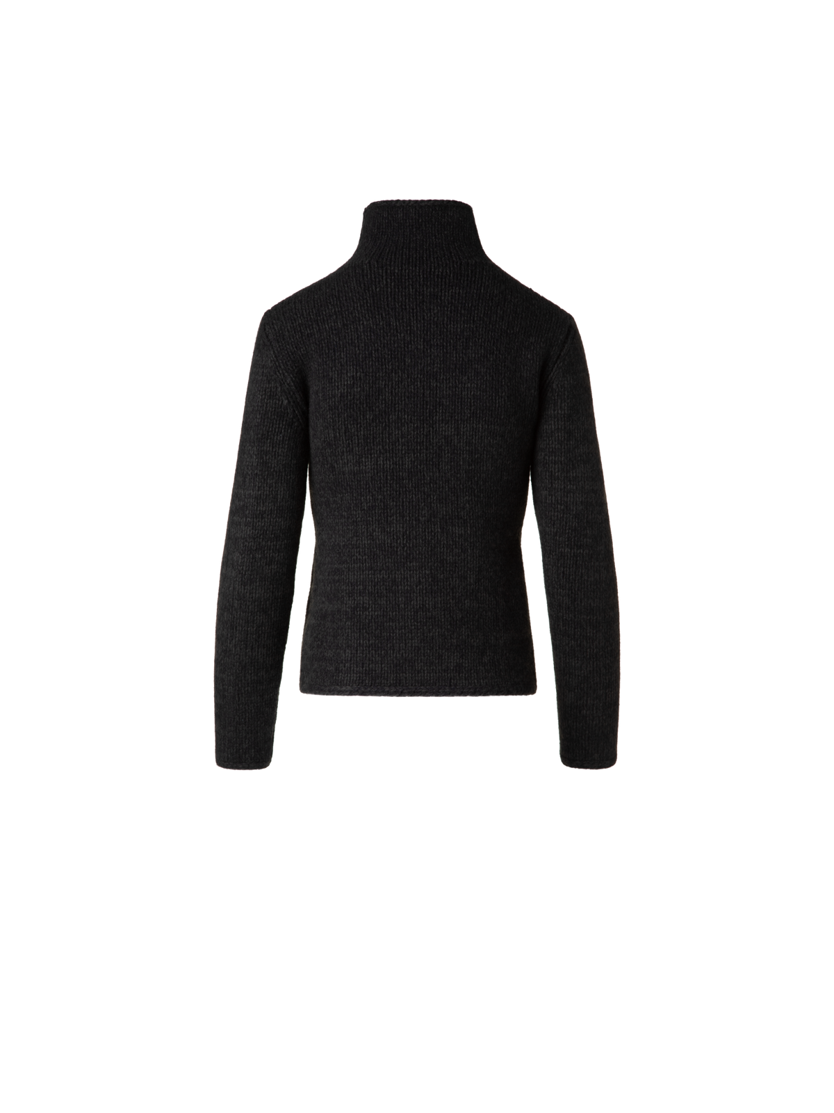 Designer Mouliné Cashmere Wool Mock Neck Sweater - green