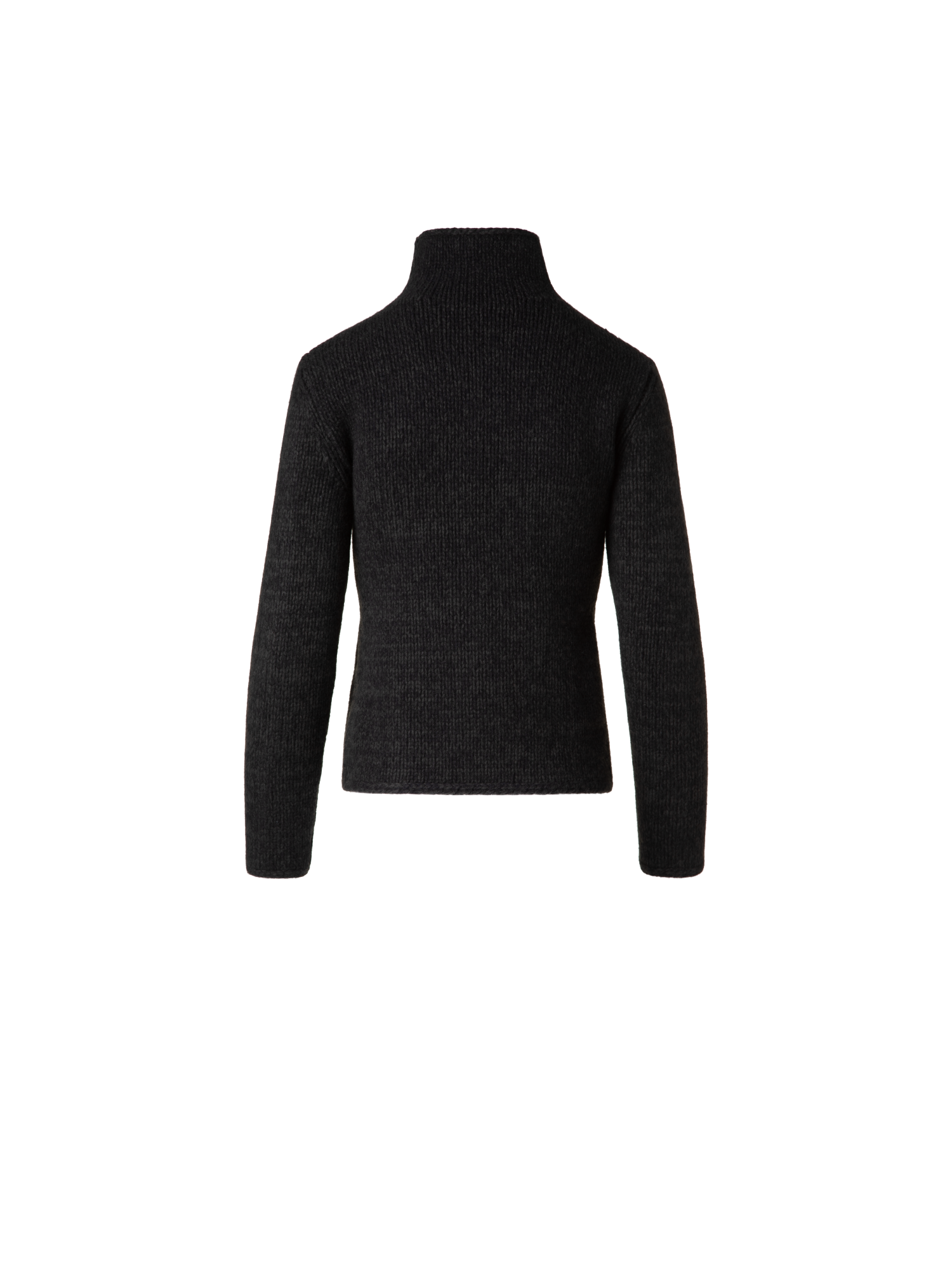 Designer Mouliné Cashmere Wool Mock Neck Sweater - green