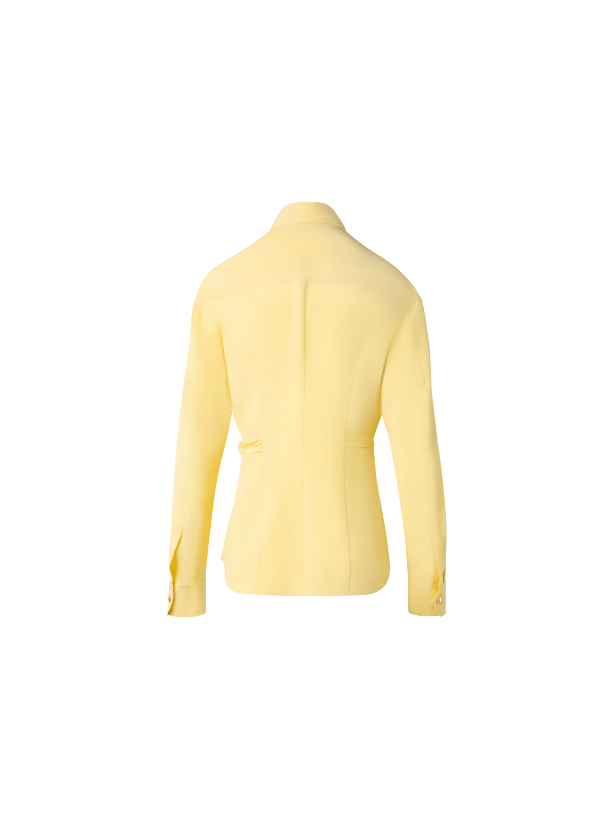 Designer Fitted Silk Blouse - pastel - yellow