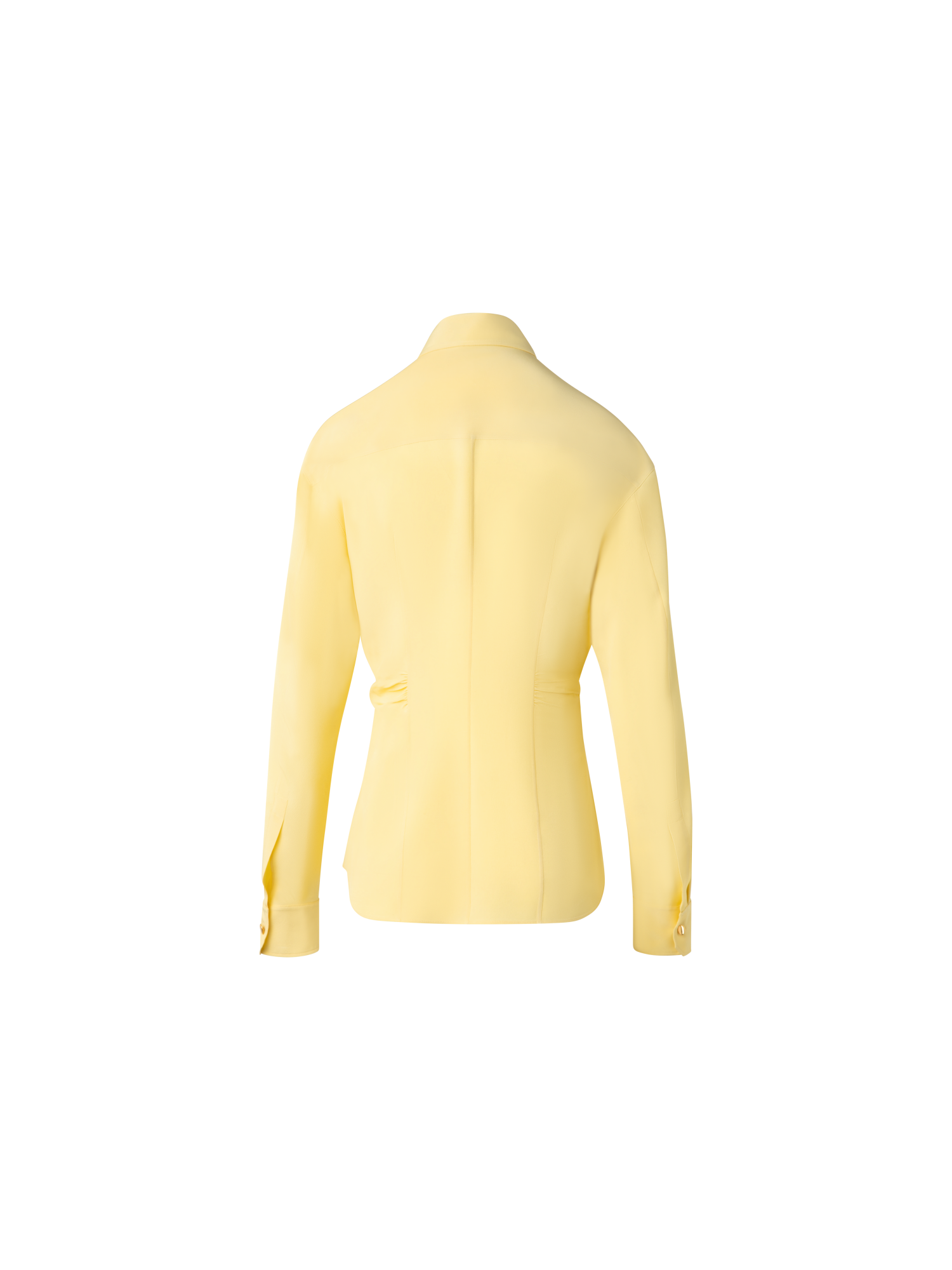 Designer Fitted Silk Blouse - pastel - yellow