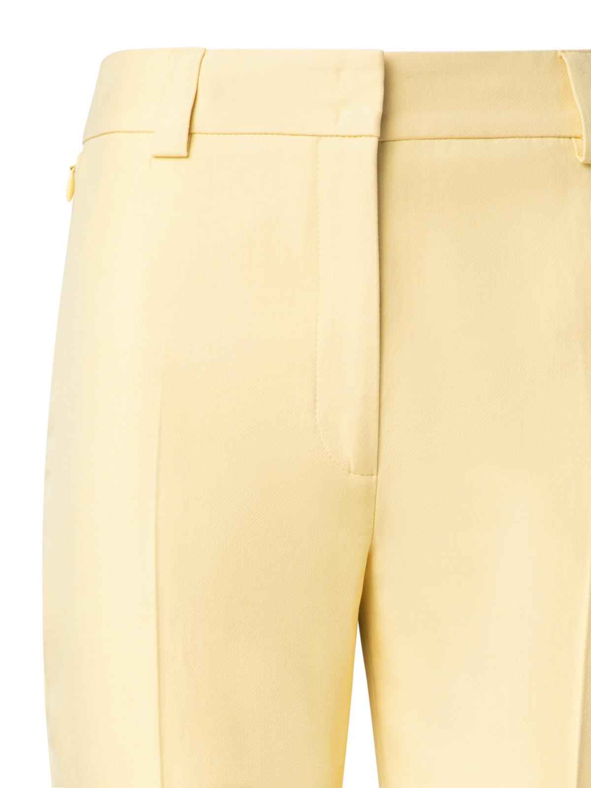 Designer Cropped Tapered Cotton Silk Double-Face Pants - pastel - yellow