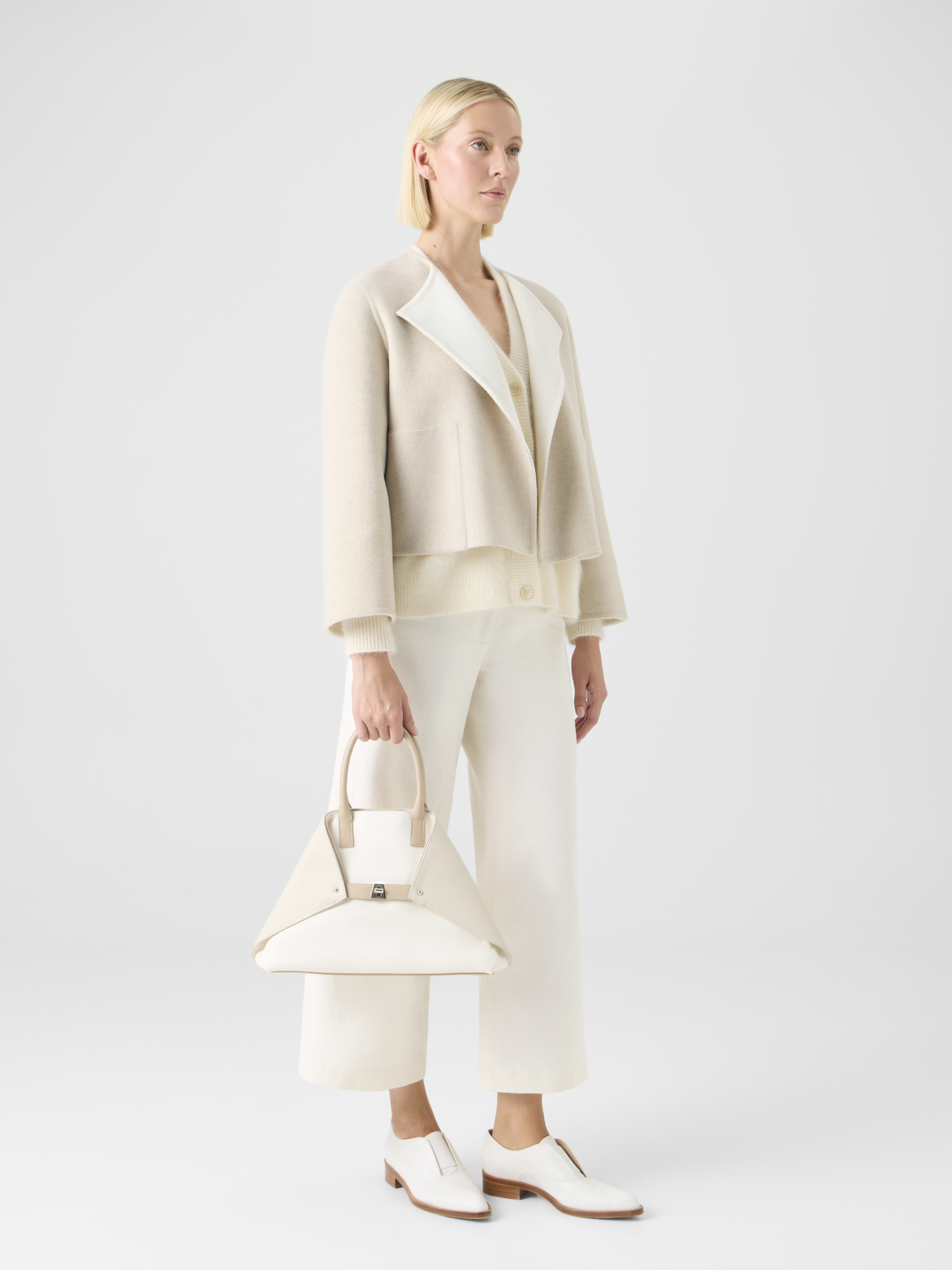 Designer Ai Small Top Handle Tote - multicolor - beige 