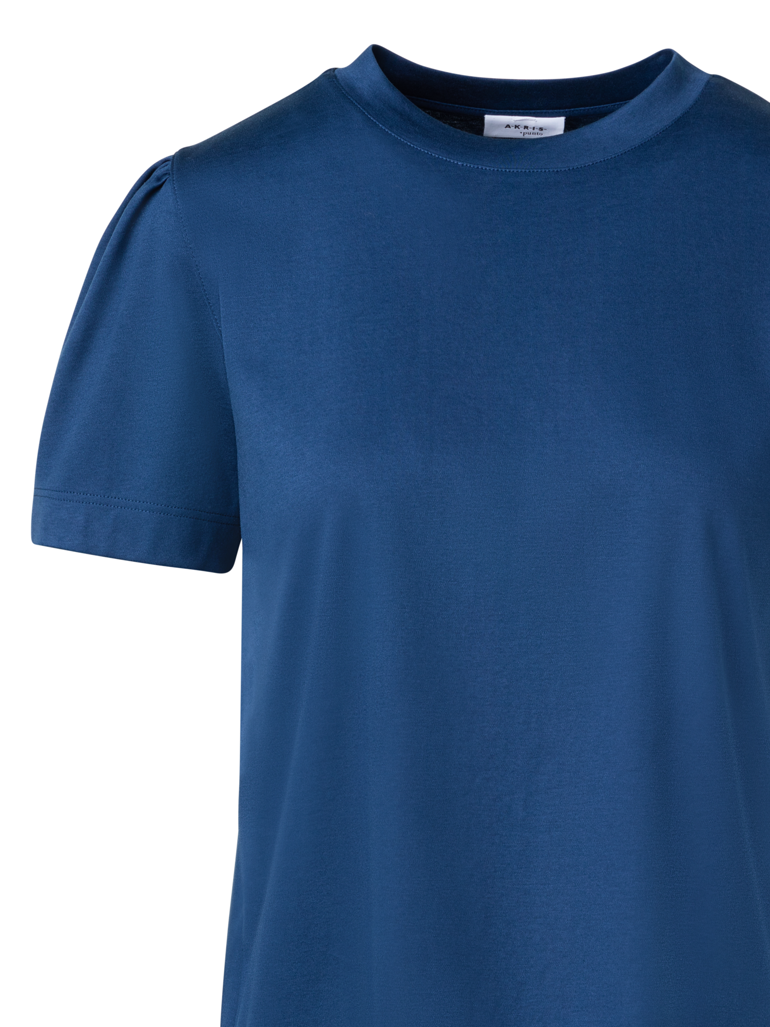 Designer Puff Sleeves T-Shirt in Cotton Jersey - blue