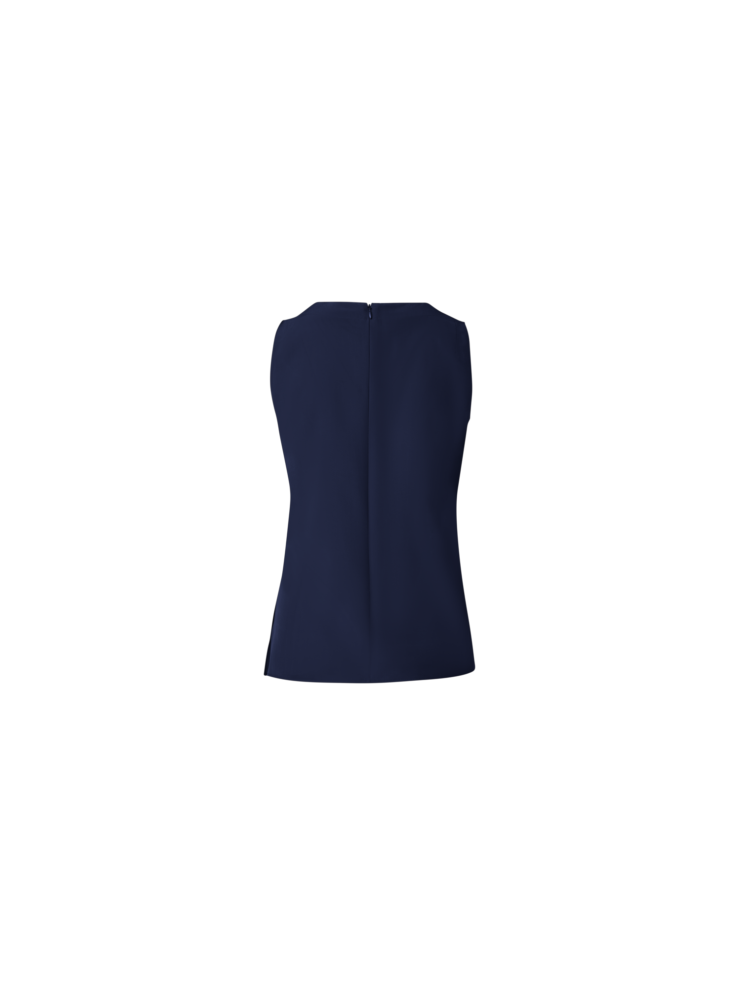 Designer Crêpe de Chine Square Neck Blouse - navy - blue