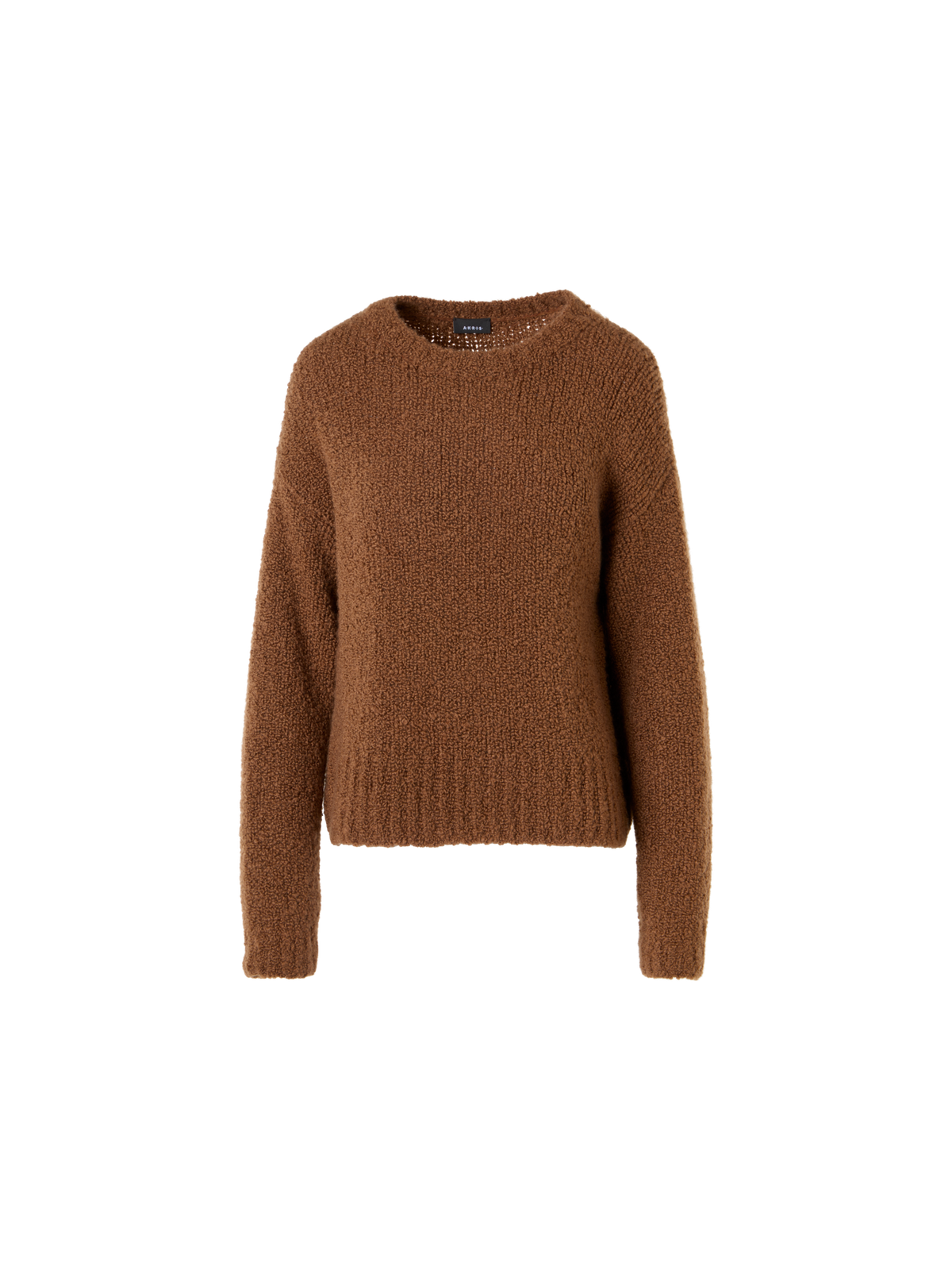Designer Cashmere Silk Bouclé Sweater - brown