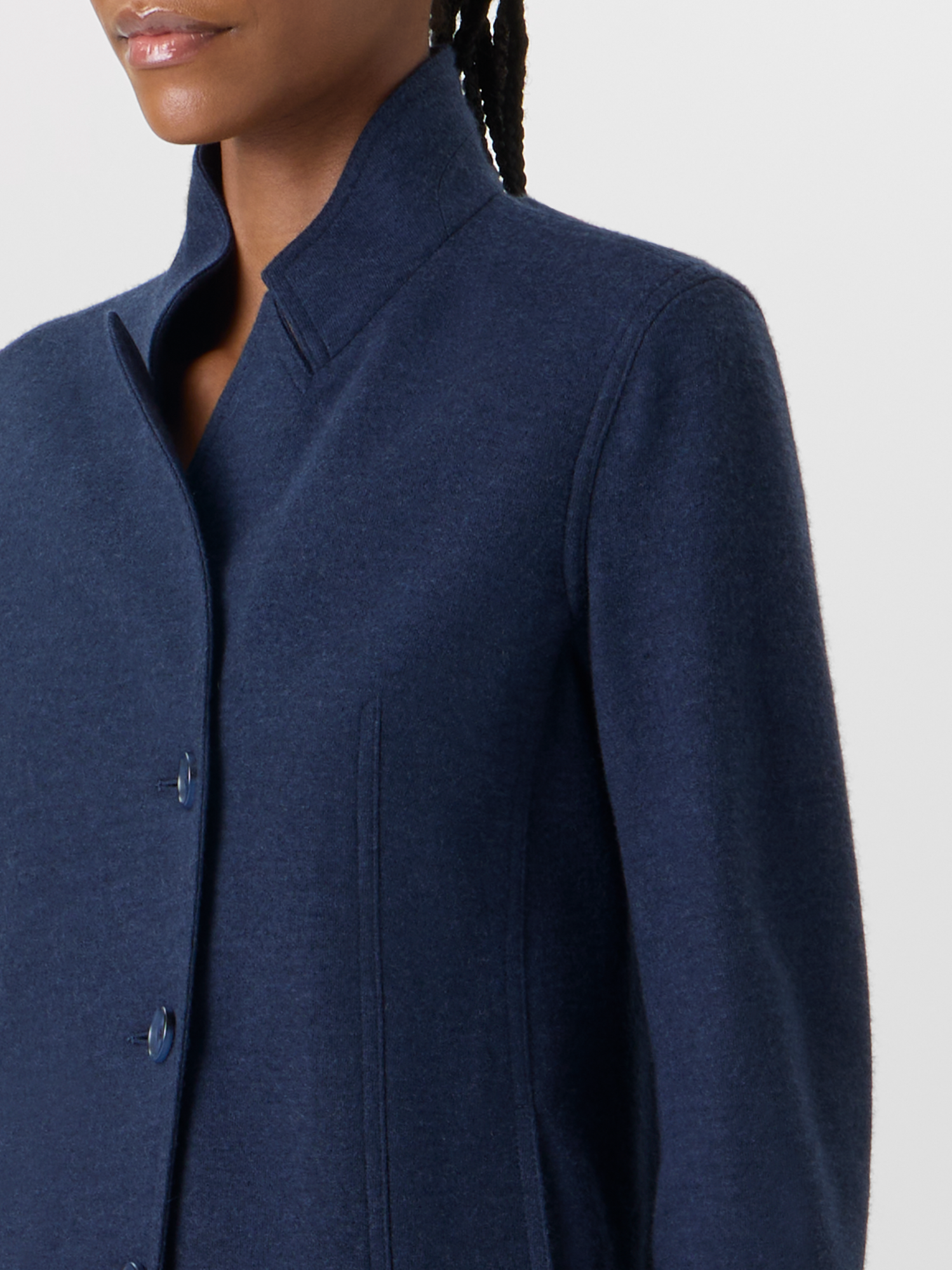 Designer Lima Short Jacket in Cashmere-Jersey - blue 