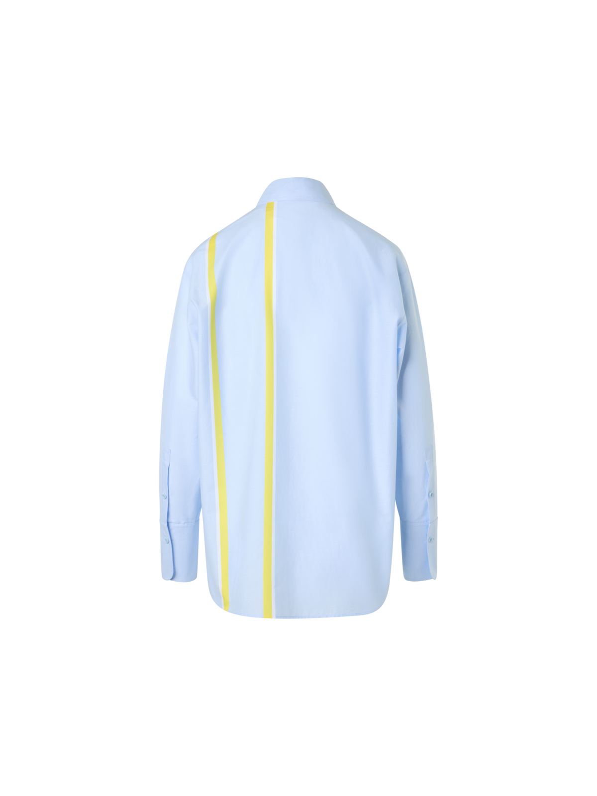 Designer Striped Cotton Chambré Shirt Blouse - pastel - blue