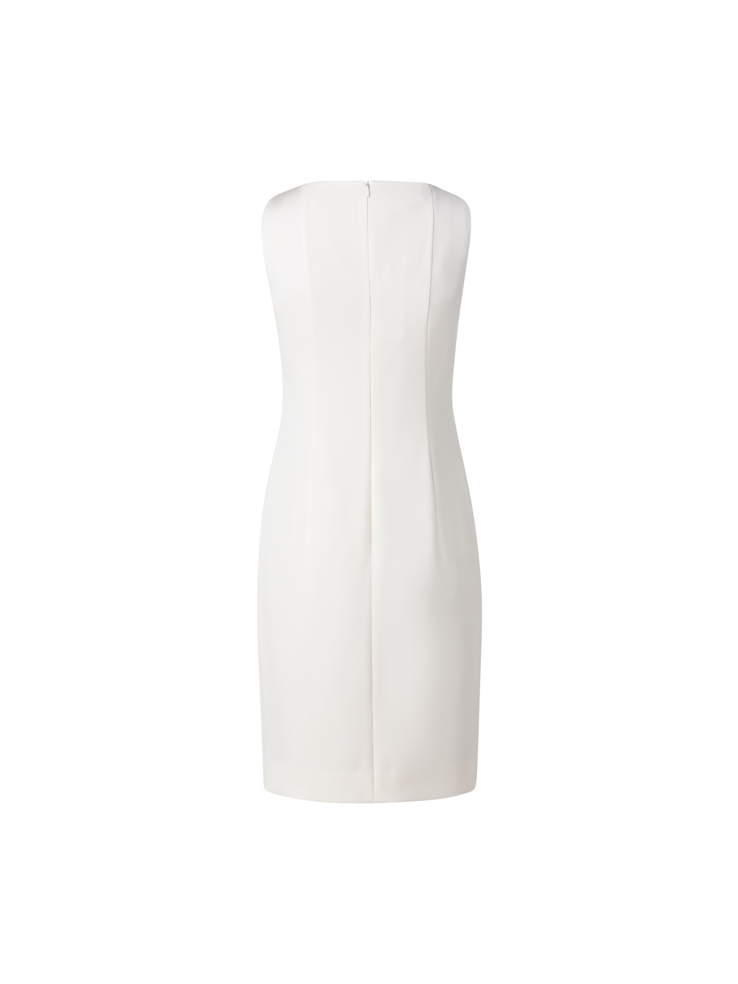 Designer Silk Crêpe Stretch Sheath Dress - ecru - white