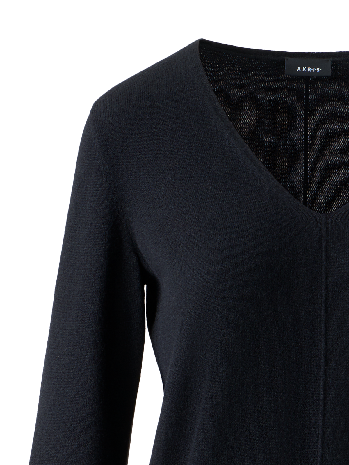 Designer 100% Cashmere V-Neck Knit Sweater - black - neutral - navy - blue - beige