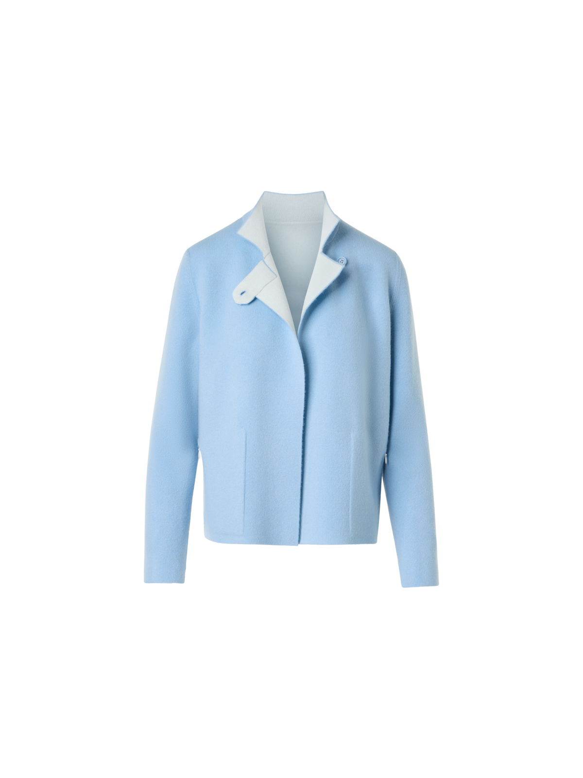 Designer Reversible Cashmere Double-Face Jacket - blue - ecru