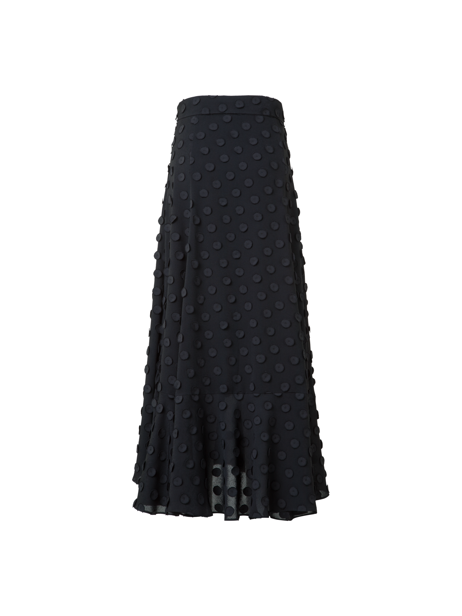 Designer Midi Skirt with 3D Polka Dots - black - neutral