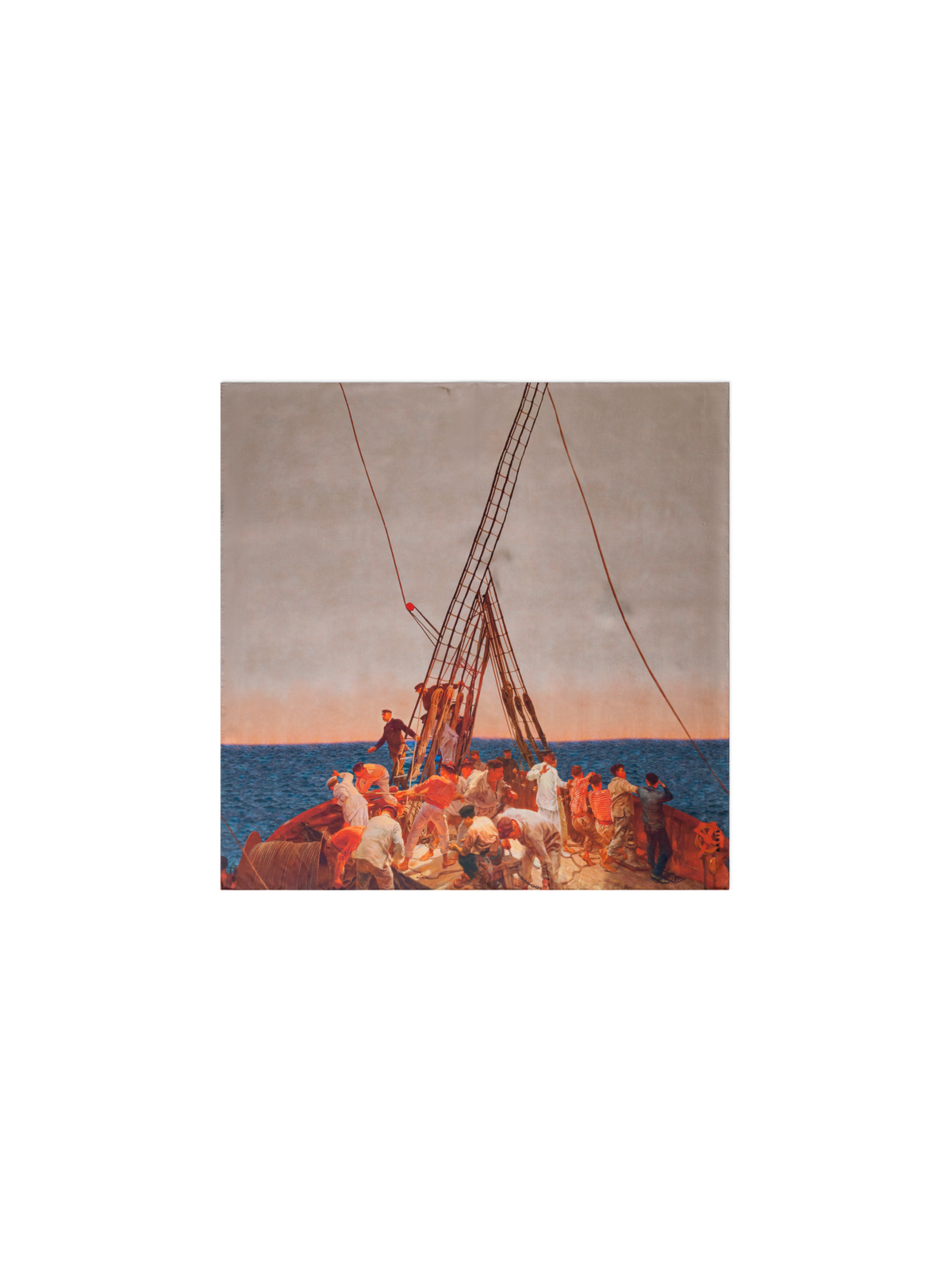 Designer Scarf in Silk with Prince Albert Print - multicolor