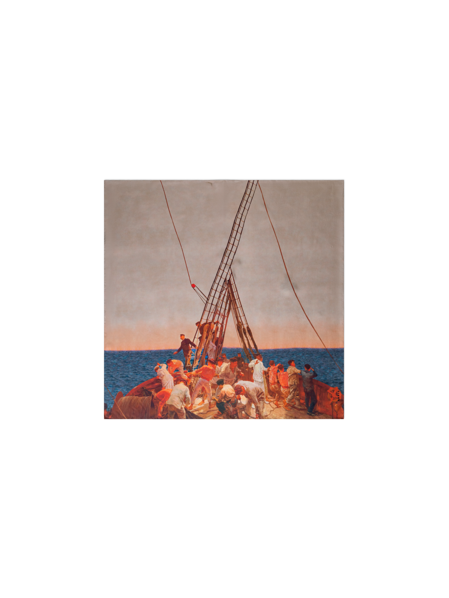 Designer Scarf in Silk with Prince Albert Print - multicolor