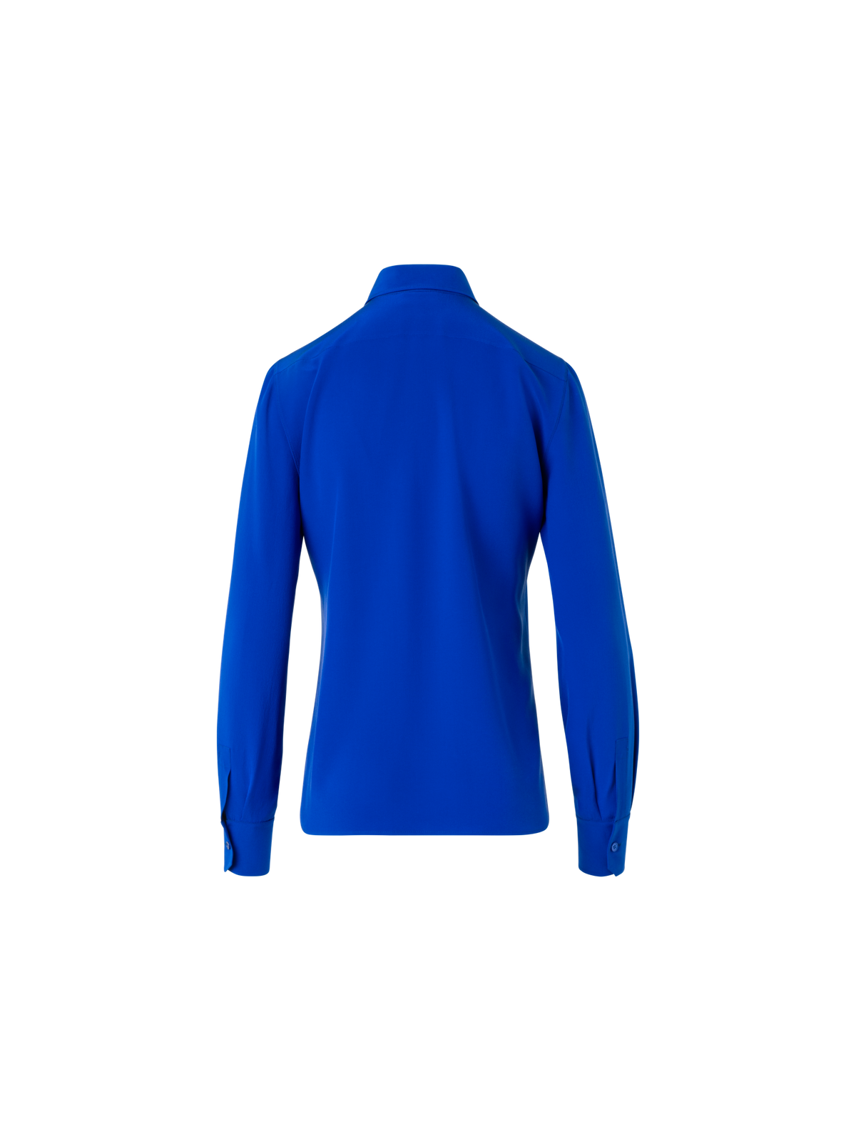 Designer Silk Crêpe Shirt Blouse - blue