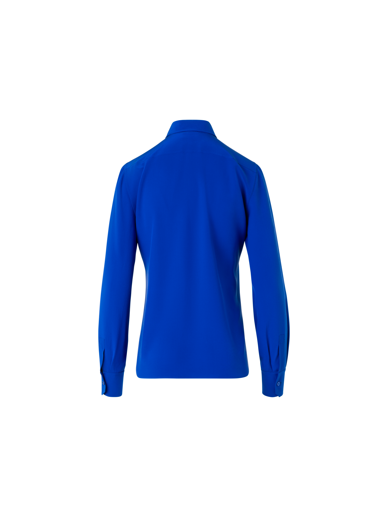 Designer Silk Crêpe Shirt Blouse - blue