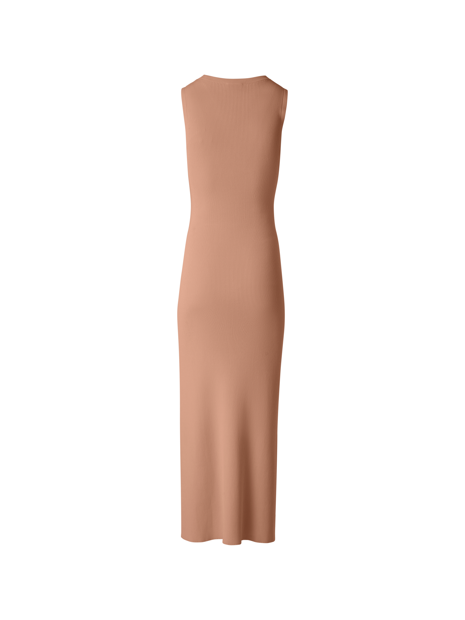 Designer Fitted Tube Knit Dress with Side Slit - beige