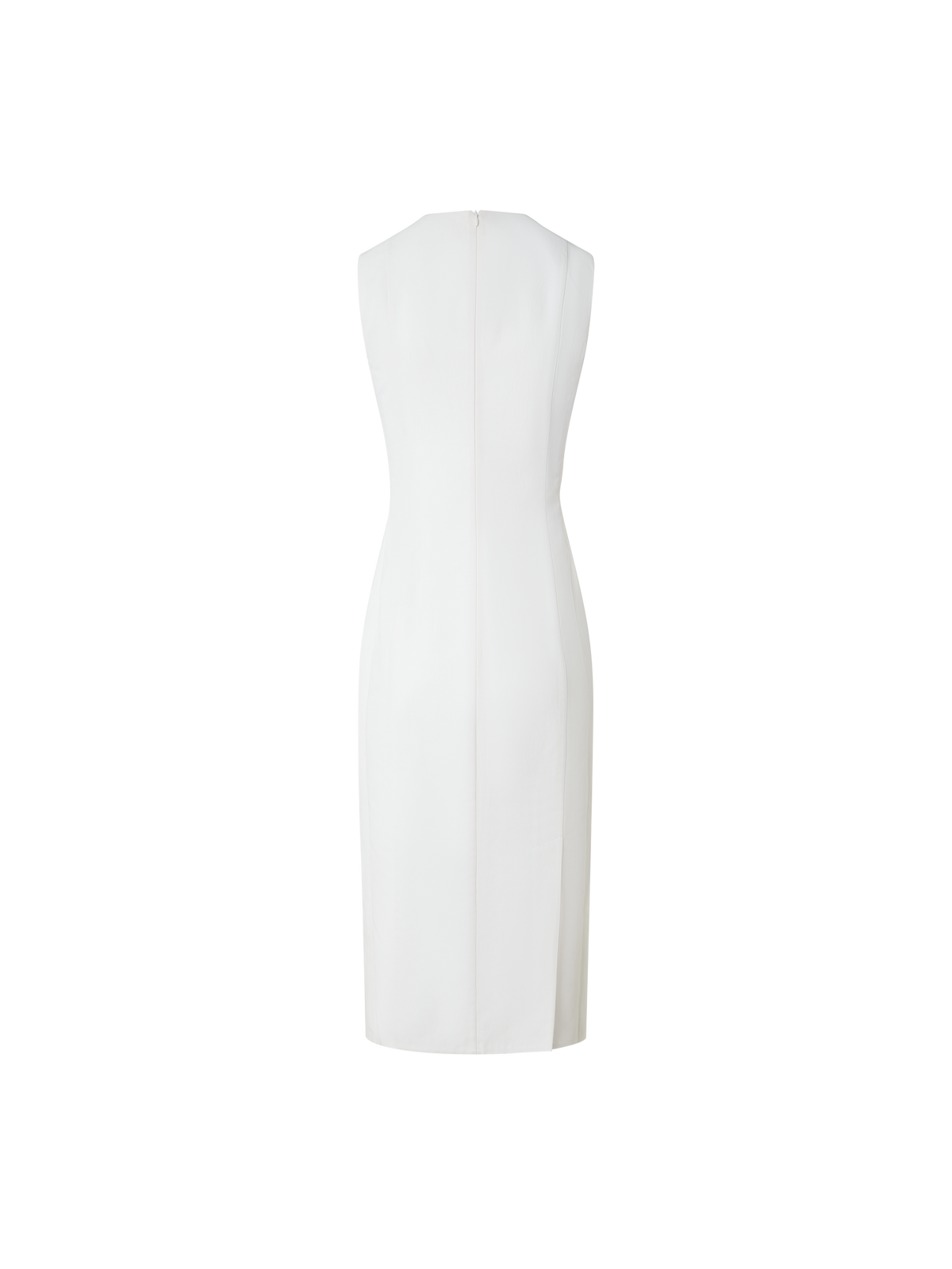 Designer Fitted Cotton Double-Face Sheath Dress - neutral - ecru - white