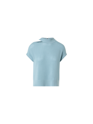 Designer Lightweight Merino Mesh Pullover - blue