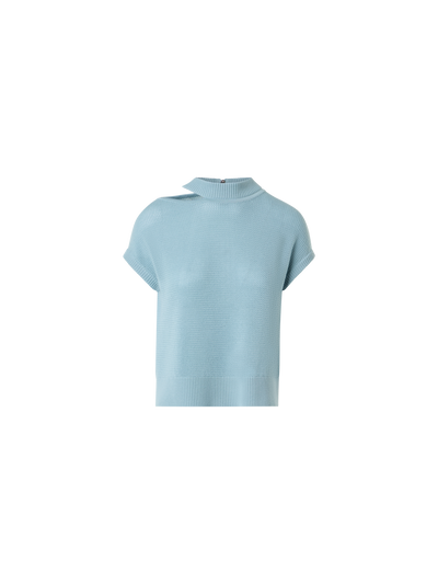 Designer Lightweight Merino Mesh Pullover - blue