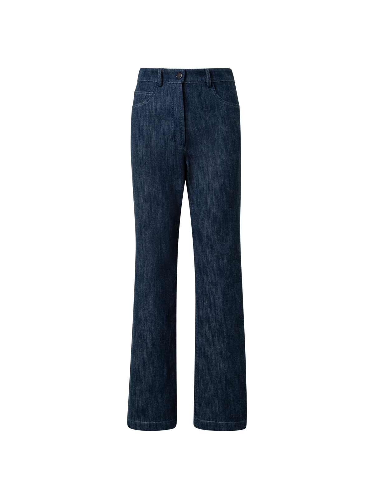 Designer Straight Cotton Wool Denim Pants - navy - blue