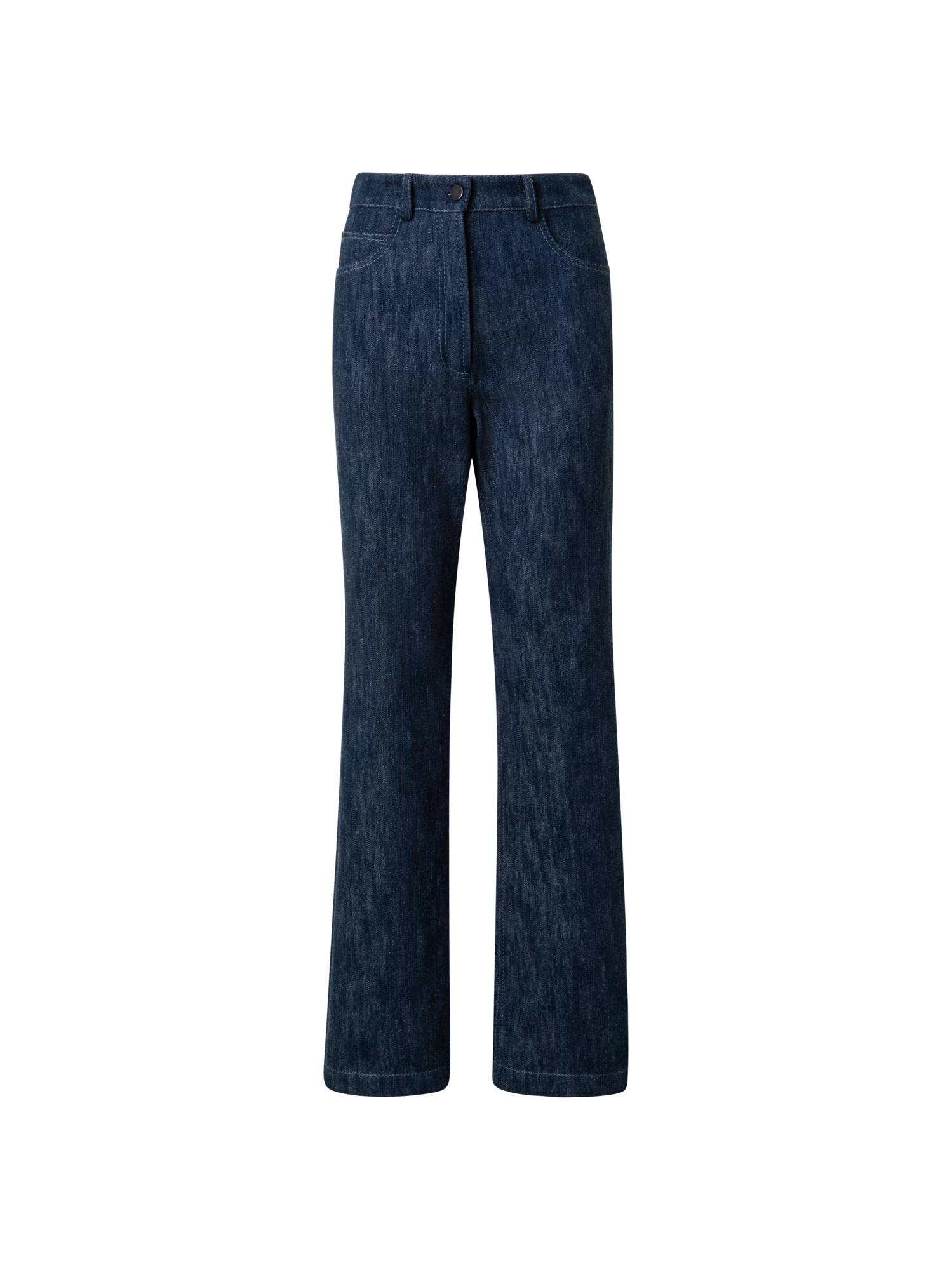 Designer Straight Cotton Wool Denim Pants - navy - blue