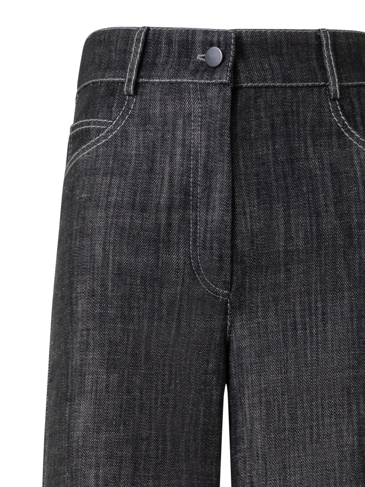 Designer Wide Winter Cotton Denim Pants - black - grey