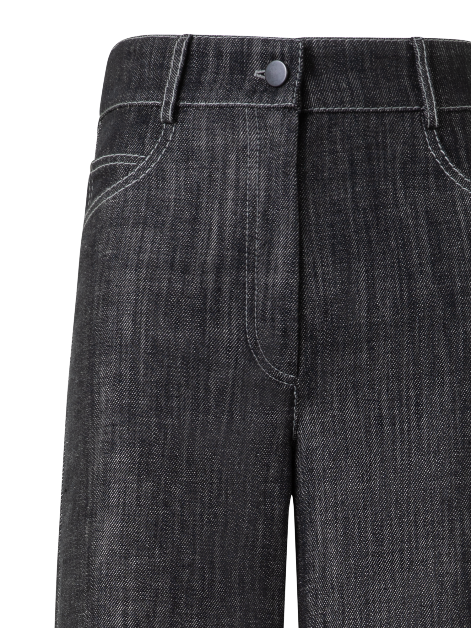Designer Wide Winter Cotton Denim Pants - black - grey