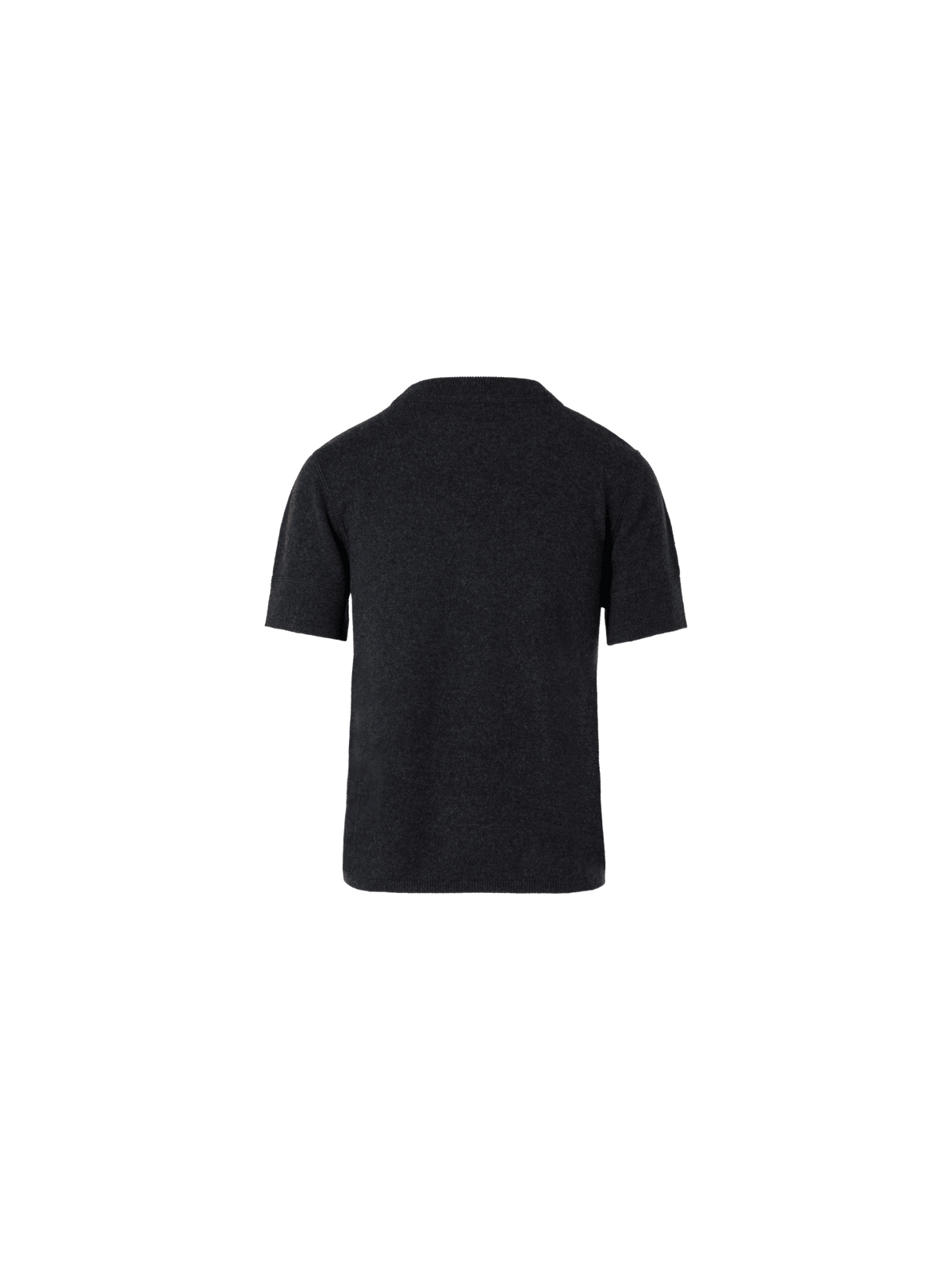 Designer Cashmere Knit Sweater with Short Sleeves - grey