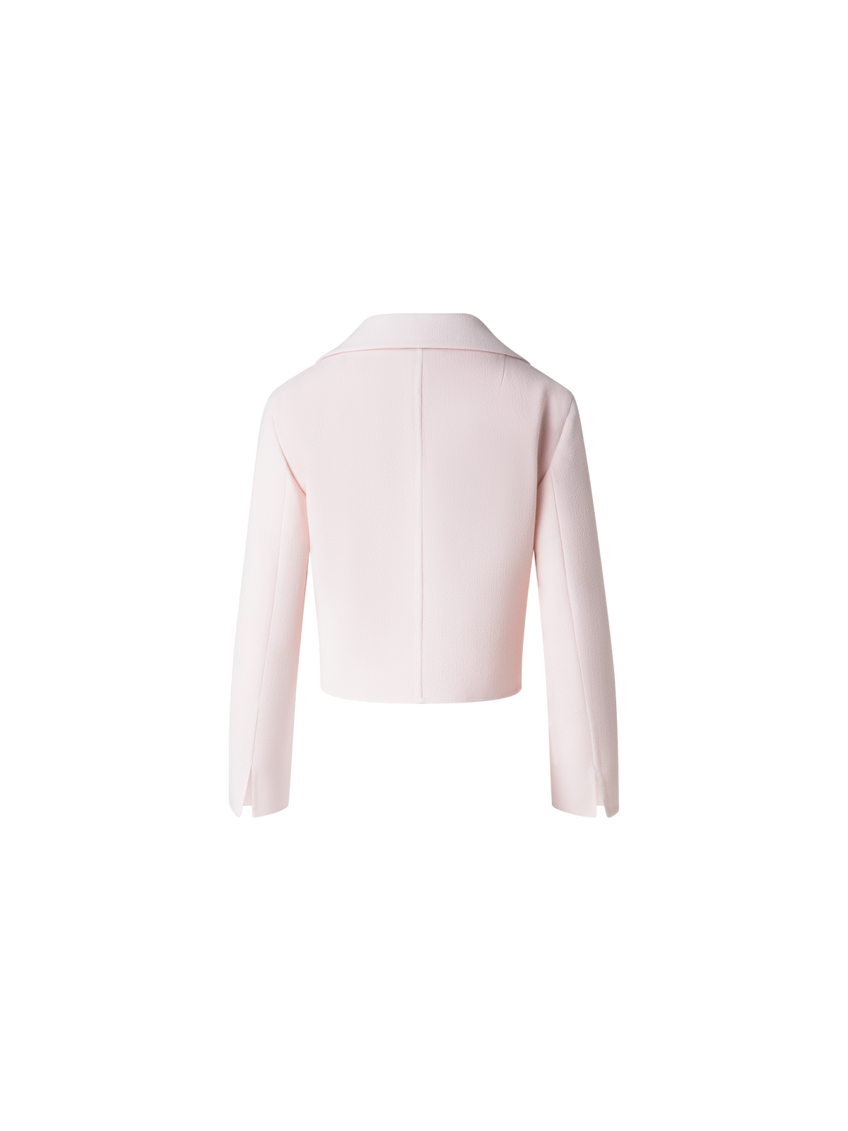 Designer Cropped Jacket in Wool Crêpe Double-Face - pink - pastel