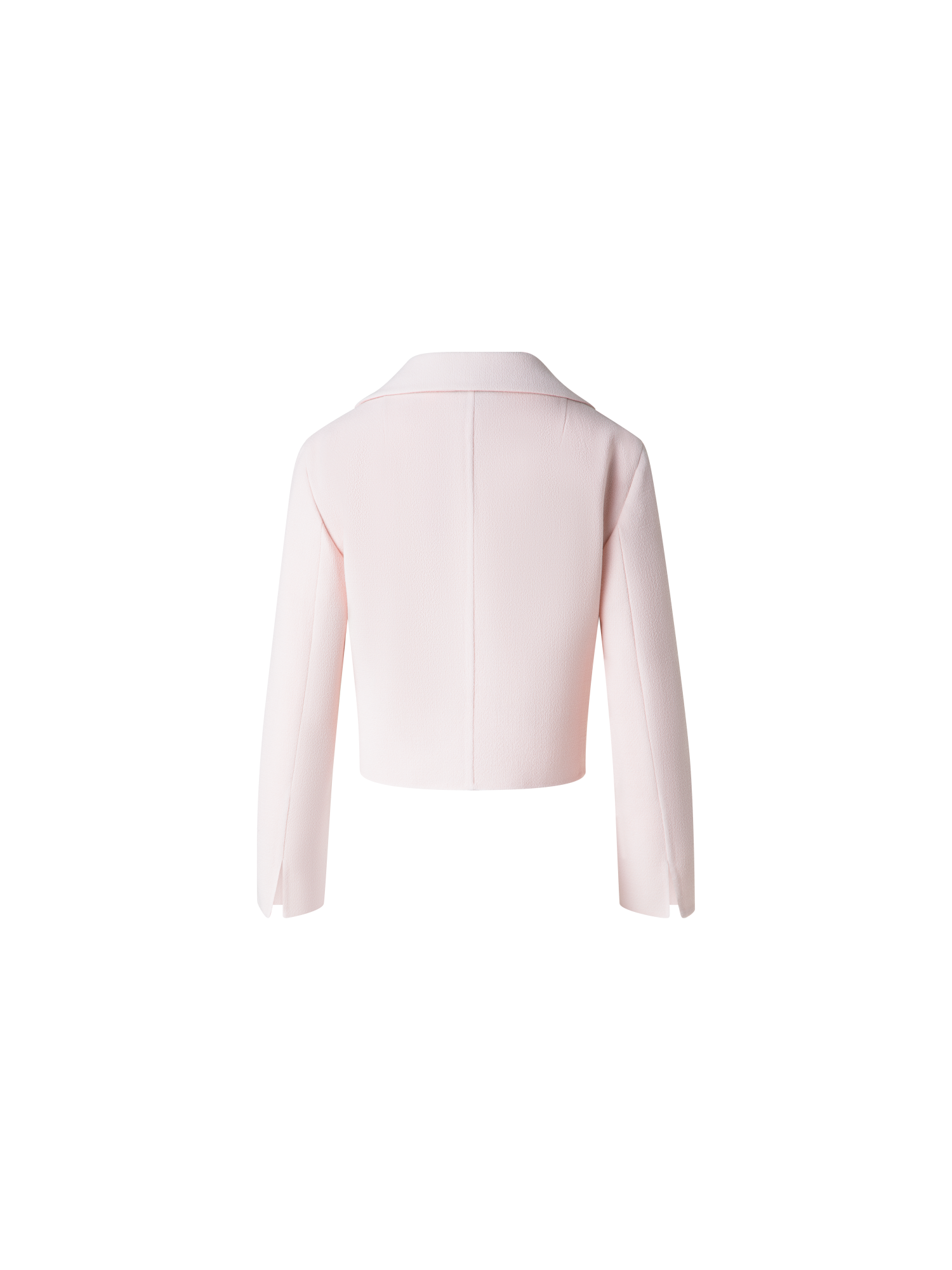 Designer Cropped Jacket in Wool Crêpe Double-Face - pink - pastel