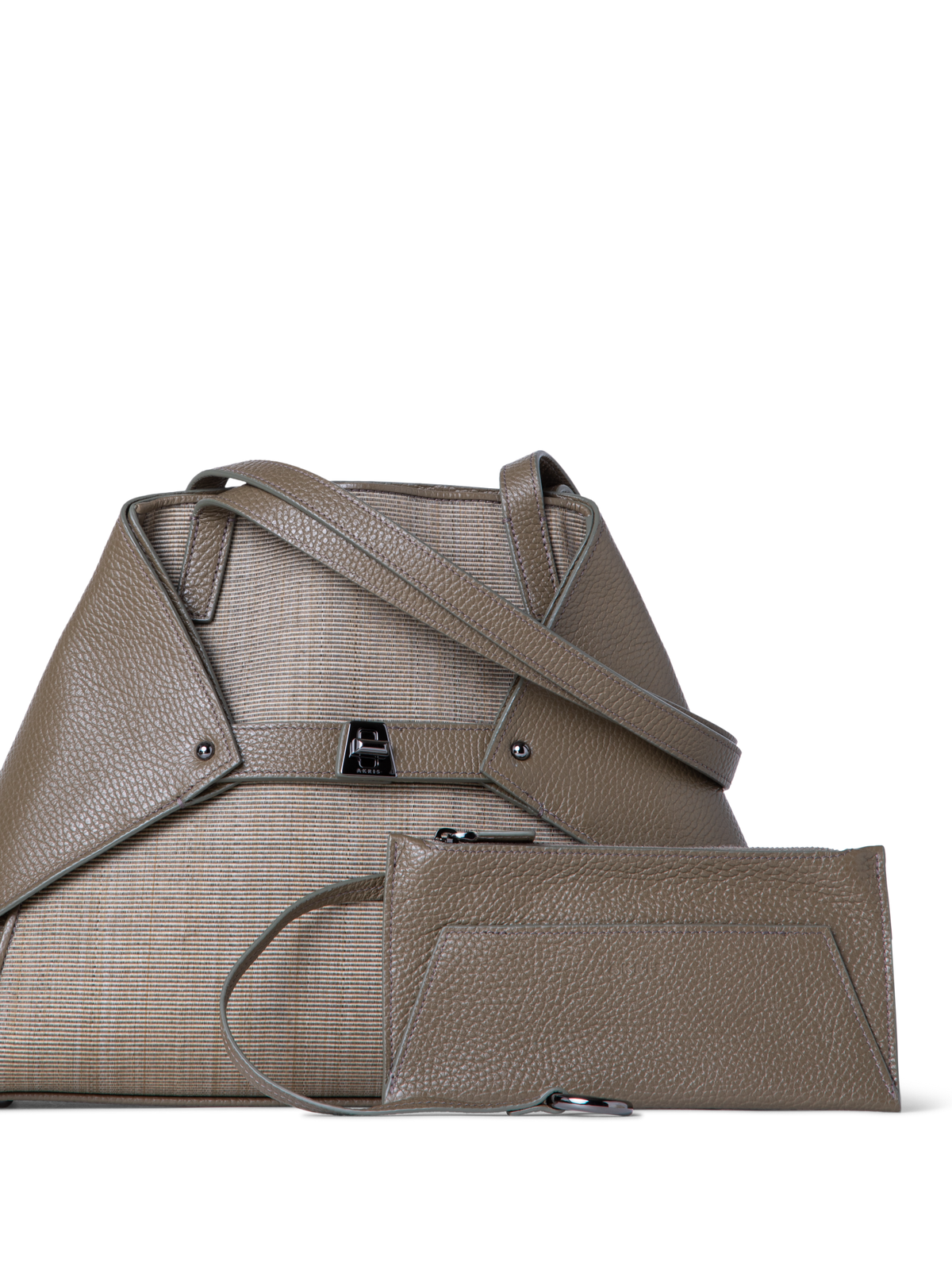 Designer Ai Small Shoulder Tote - green - neutral