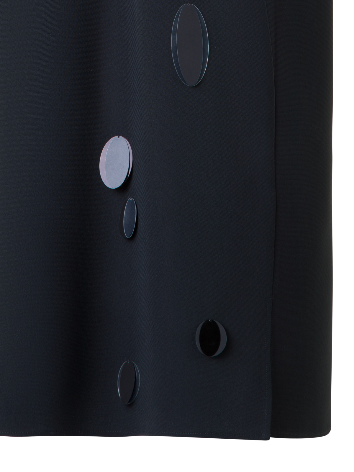 Designer Heavy Laser Cut Mini Dress with Dropping Dots - black - neutral