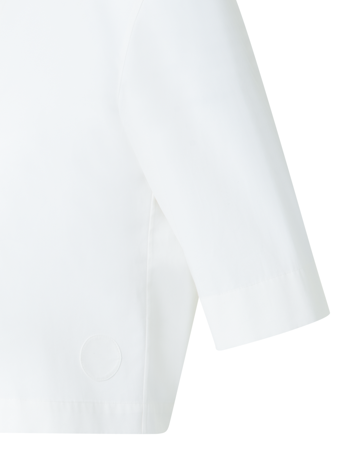 Designer Boxy Short-Sleeve Cotton Blouse - neutral - ecru - white