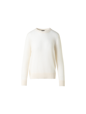 Designer Oversize Cashmere and Silk Sweater - white