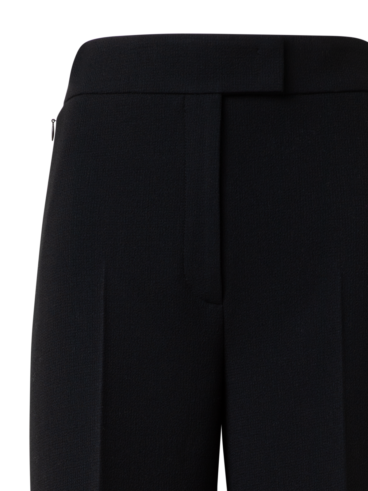 Designer Wide Wool Double-Face Pants - black