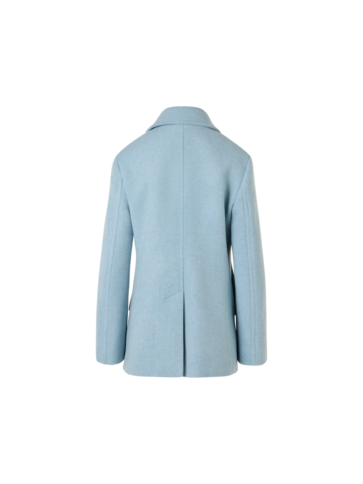 Designer Double-Breasted Peacoat in Felted Wool - blue