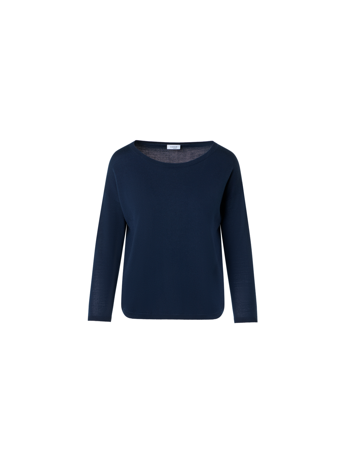 Designer Fine Merino Wool Signature Knit Sweater - navy - blue