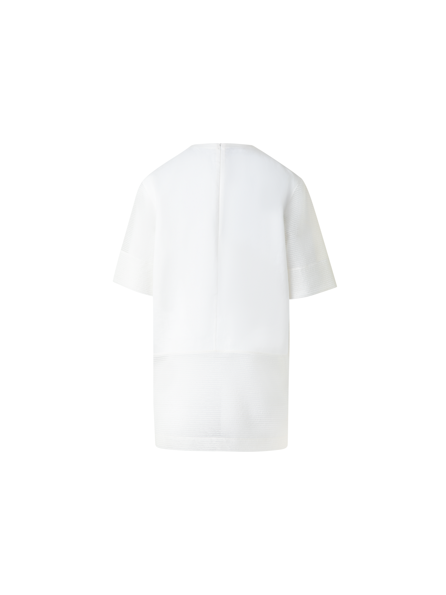 Designer Linen Tunic Blouse with Sheer Sleeves and Side - neutral - ecru - white