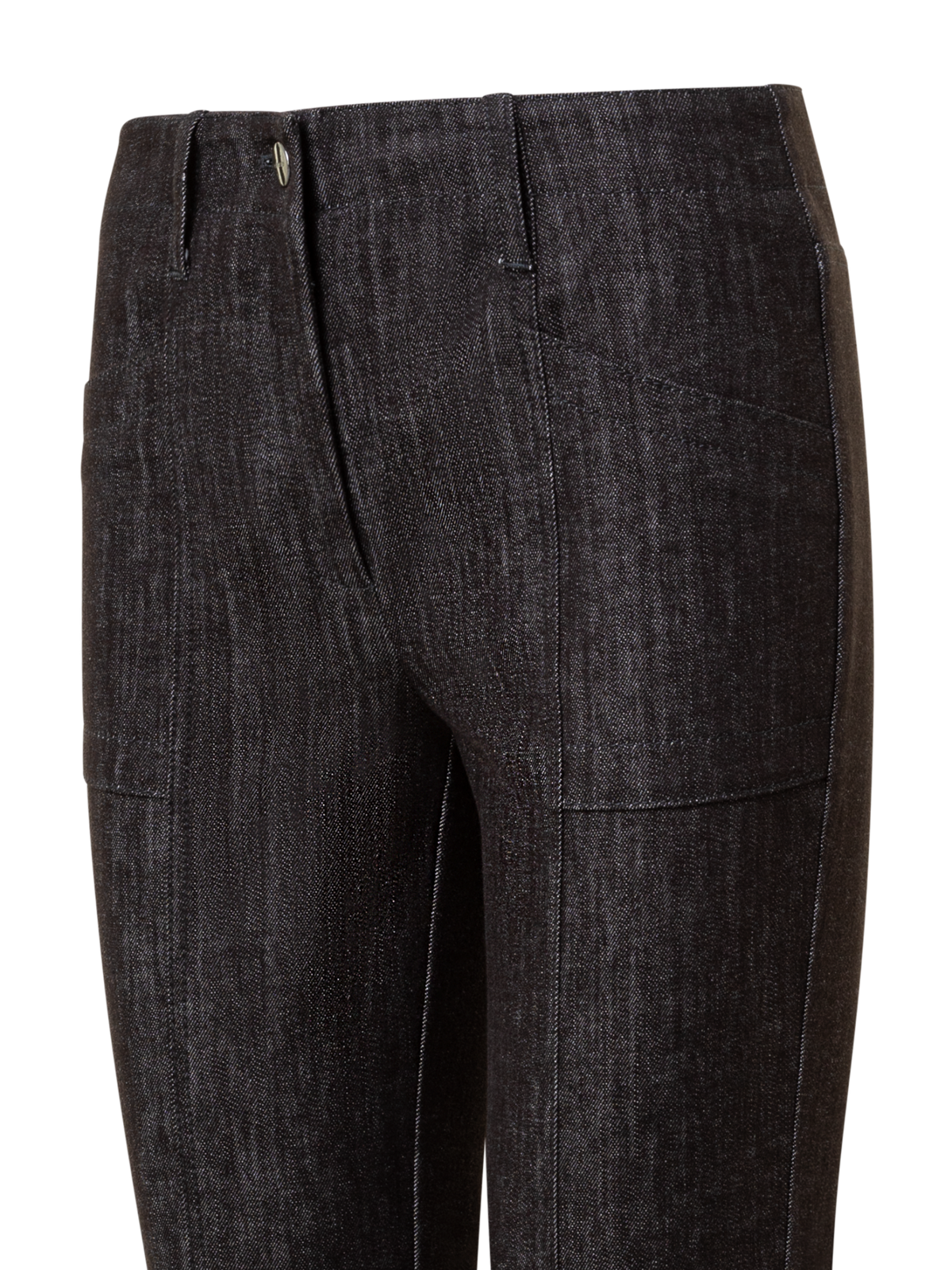 Designer Slim Cotton Denim Stretch Pants - brown