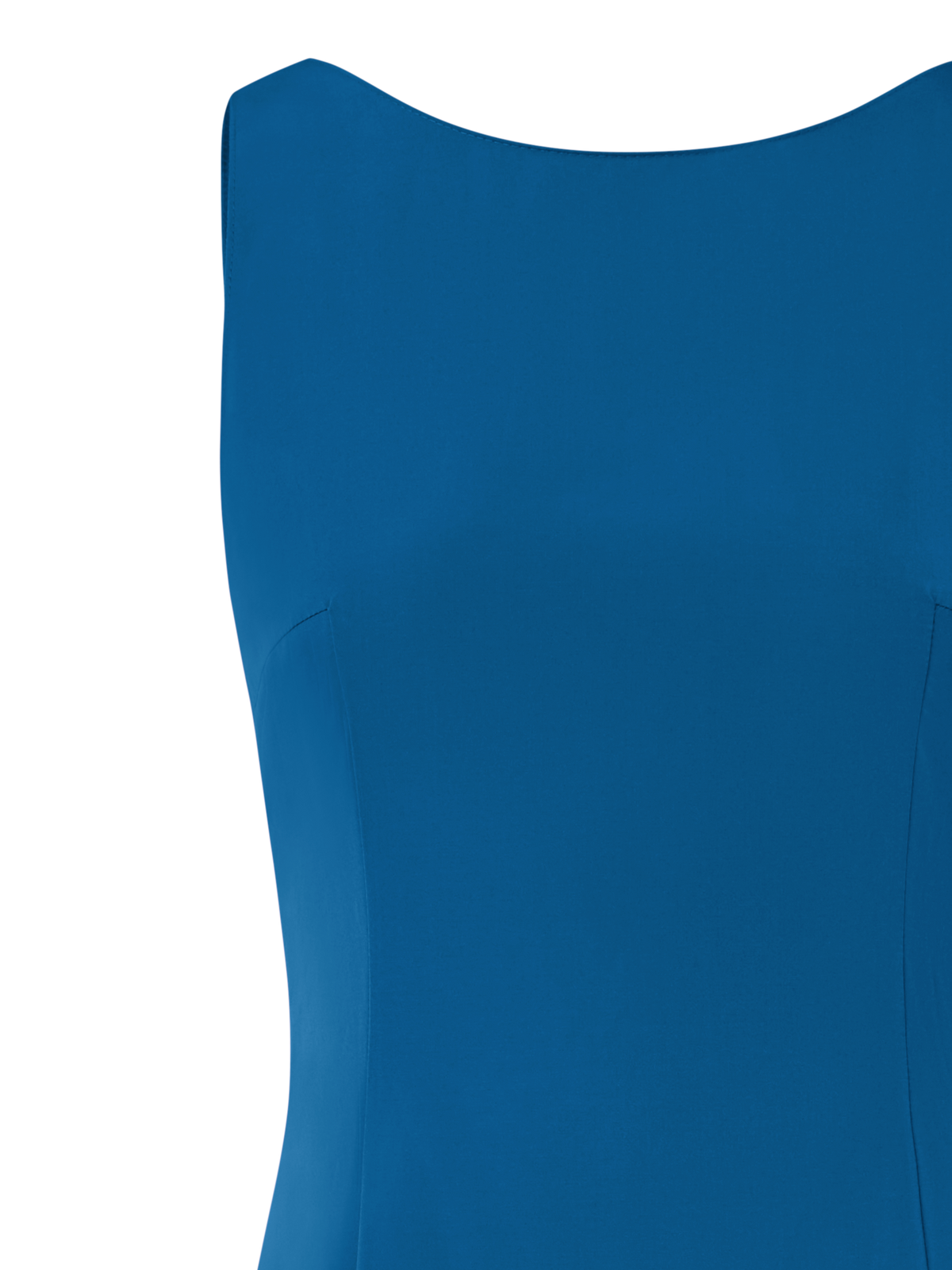 Designer Techno Taffeta Maxi Dress with Flounces - blue