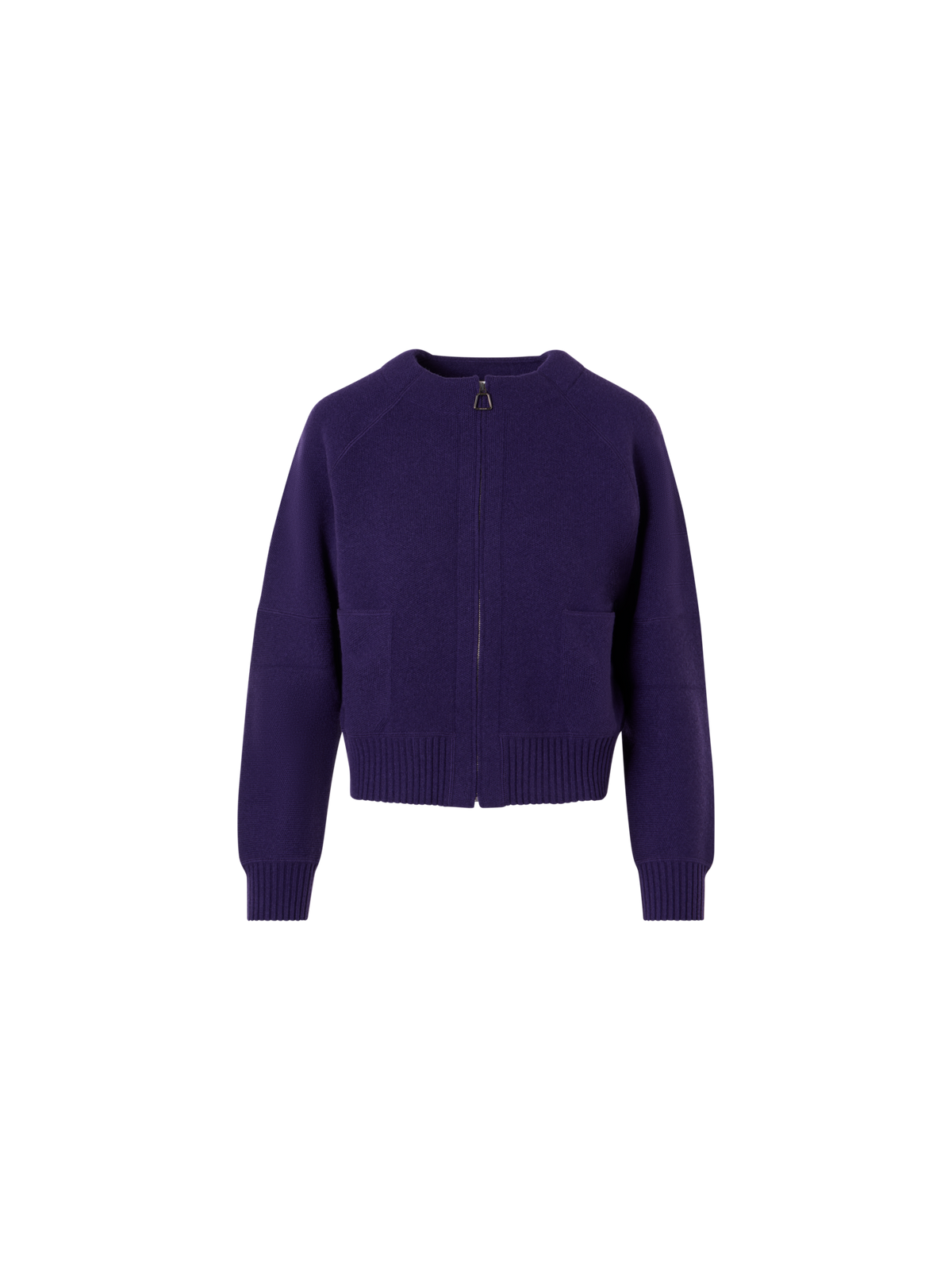 Designer Cashmere-Piqué Knit Cardigan - purple