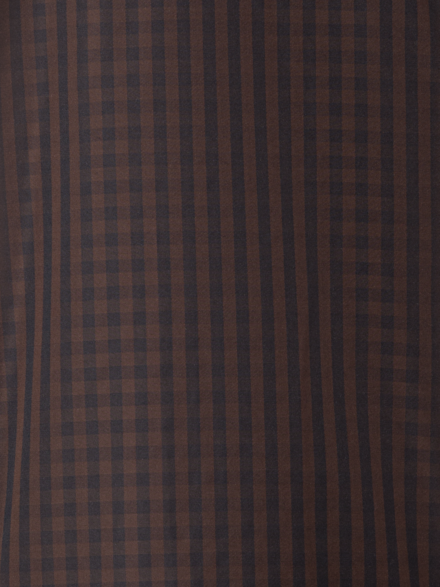 Designer Oversize Silk Parka with Vichy Check - brown - multicolor