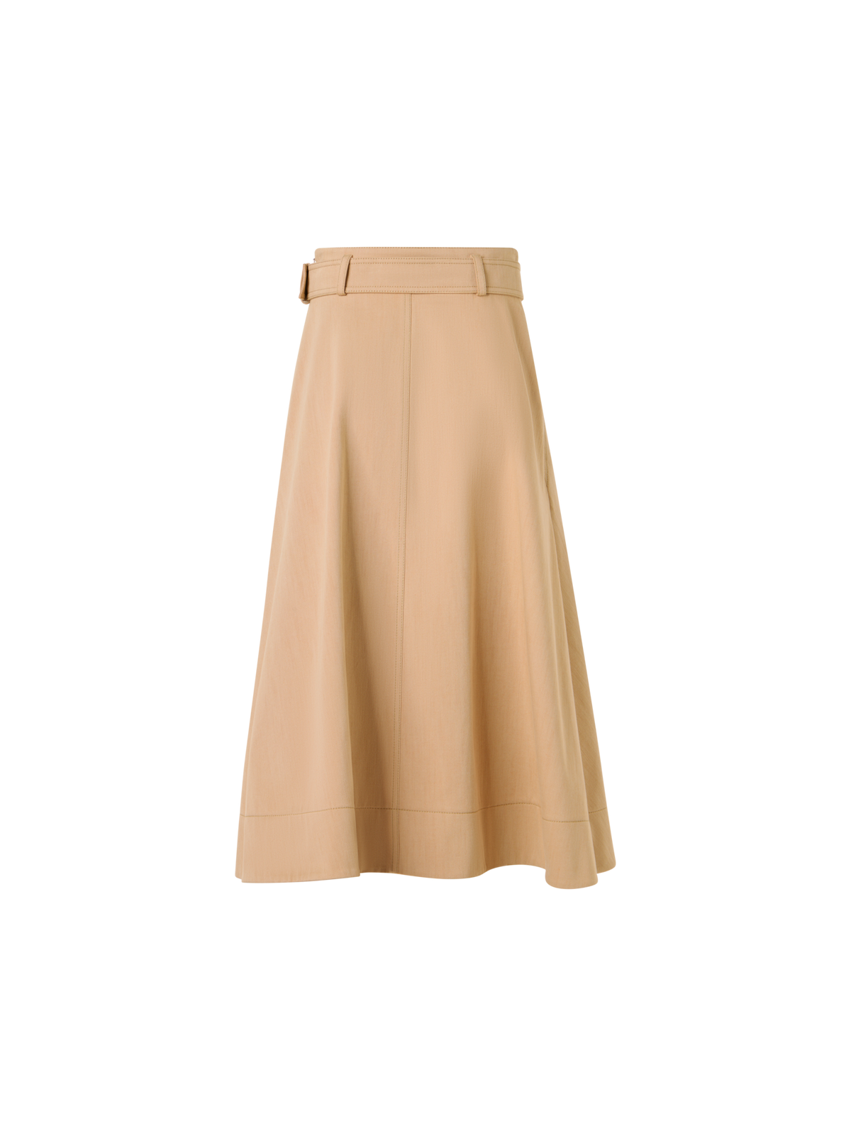 Designer Stretch-Cotton Denim Midi Skirt - beige