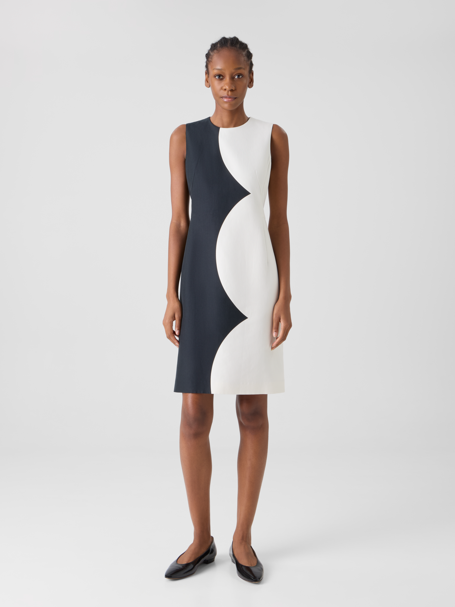 Designer Sheath Dress with Cloud Print - multicolor 
